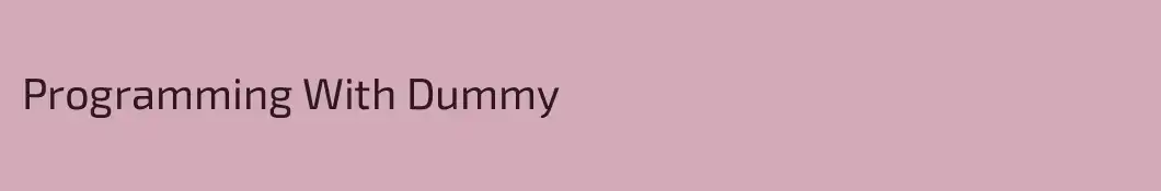 Programming With Dummy